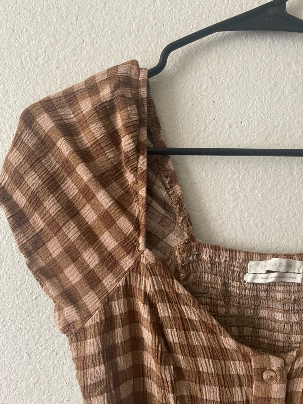 Brown gingham romper - Picture 2 of 7